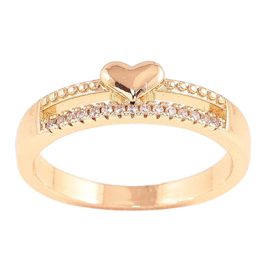 Кольцо Xuping M&L Цвет 18К Сердечко с кристальной дорожкой фото №1