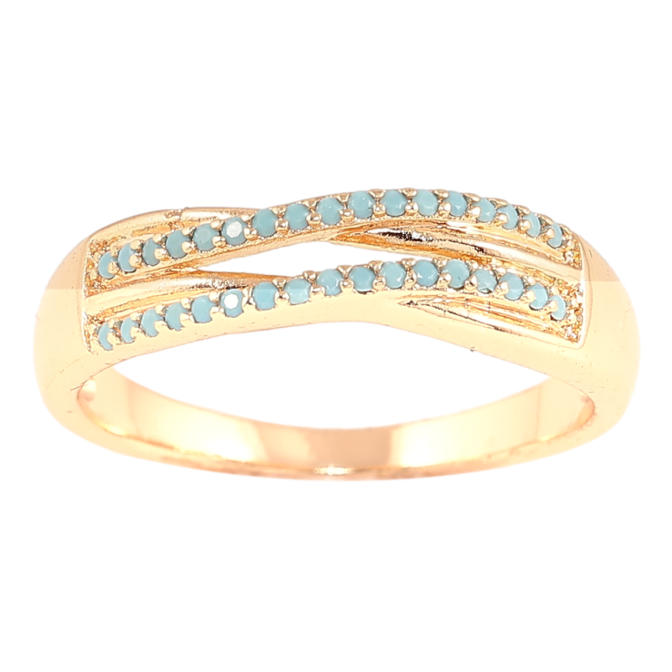 Каблучка Xuping M&L Колір 18К «Доріжки блакитних кристалів» фото №19