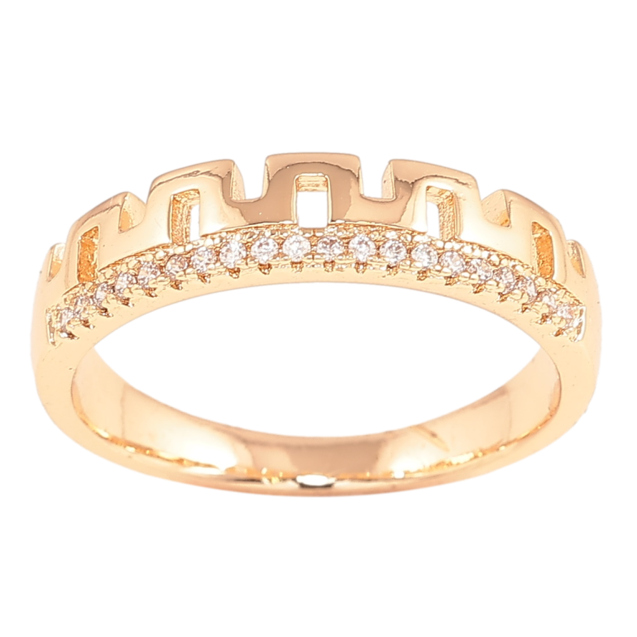 Каблучка Xuping M&L Колір 18К «Візерунок із доріжкою кристалів» фото №1