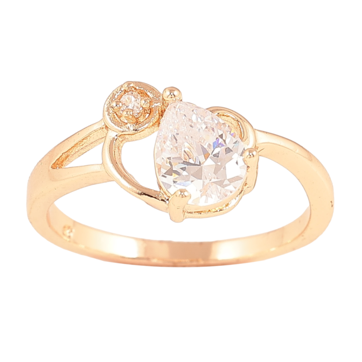 Кольцо Xuping M&L Цвет 18К Узор с кристальной капелькой фото №7