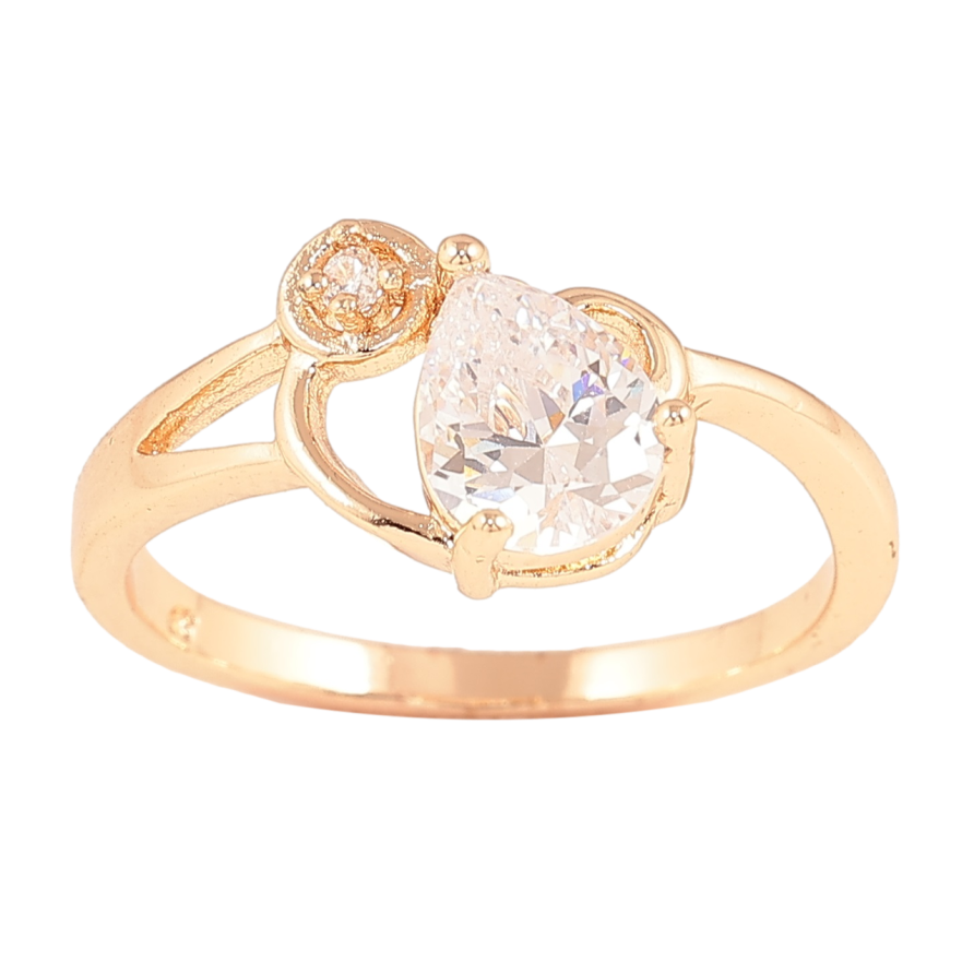 Кольцо Xuping M&L Цвет 18К Узор с кристальной капелькой фото №1