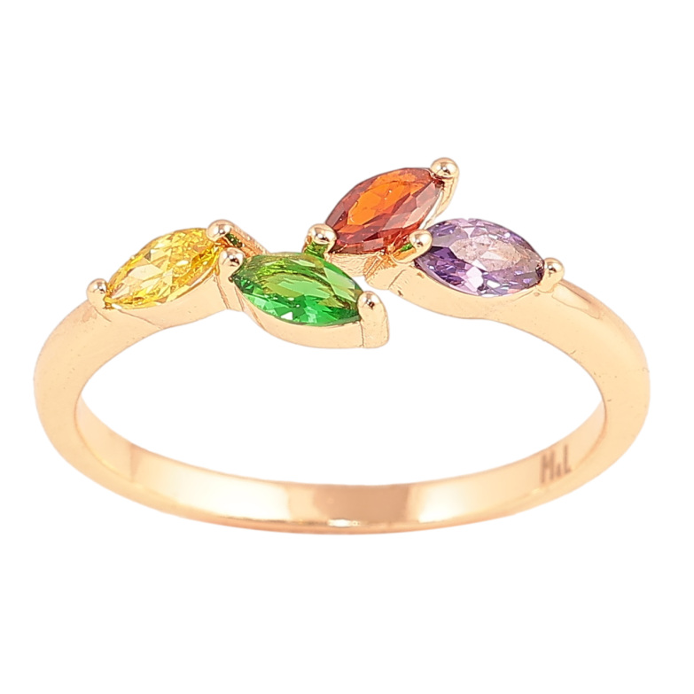 Кольцо Xuping M&L Цвет 18К Узор с разноцветными кристаллами фото №1