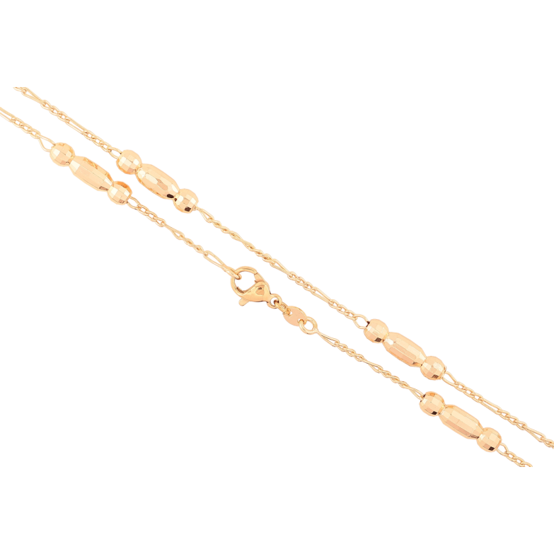 Цепочка Xuping M&L Цвет 18К Плетение Фигаро с бусинами длина 45см х 2мм фото №1