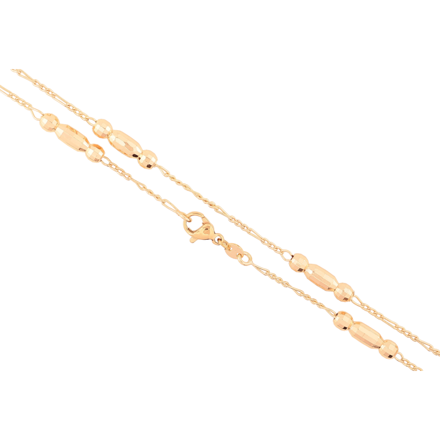 Ланцюжок Xuping M&L Колір 18К «Плетіння Фігаро з намистинами» довжина 45см х 2мм фото №1