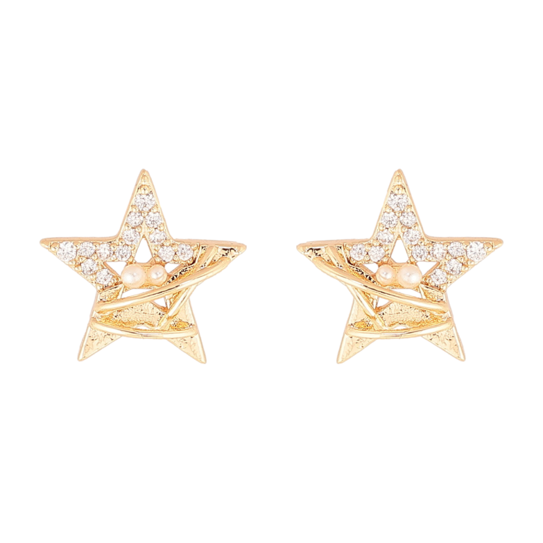 Сережки Xuping Позолота 18K пусети Зірки фото №2 Сережки Xuping Позолота 18K пусети Зірки фото №2