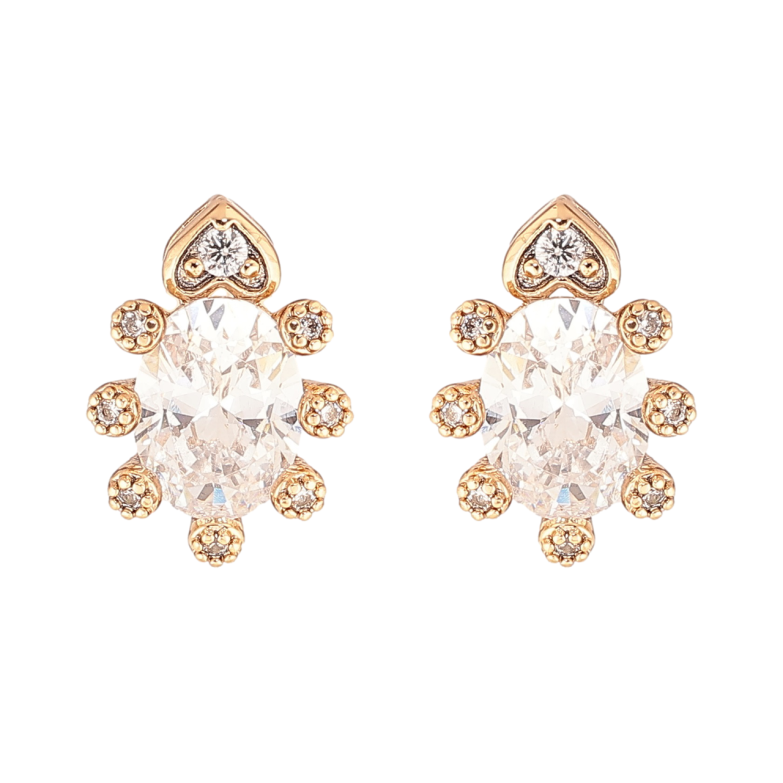 Сережки Xuping Позолота 18K пусети «Візерунок з кристалами» фото №1 Сережки Xuping Позолота 18K пусети «Візерунок з кристалами» фото №1