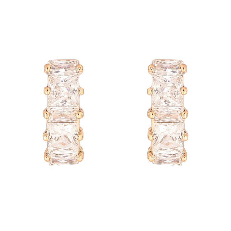 Сережки Xuping Позолота 18K пусети «Доріжки кристалів» фото №9