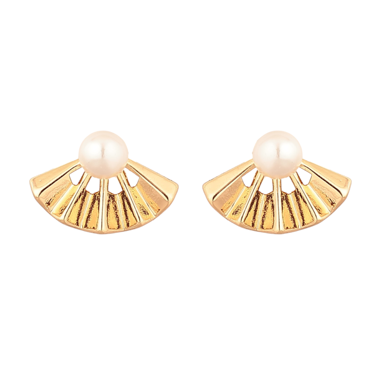 Сережки Xuping Позолота 18K пусети «Візерунок з перлинами» фото №1