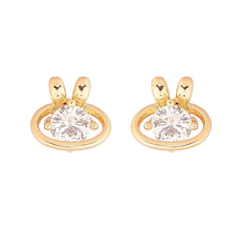 Сережки Xuping Позолота 18K пусети «Візерунок з кристалами» фото №1