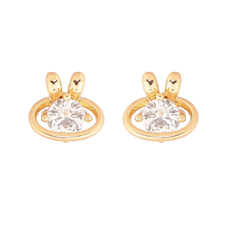 Сережки Xuping Позолота 18K пусети «Візерунок з кристалами» фото №1