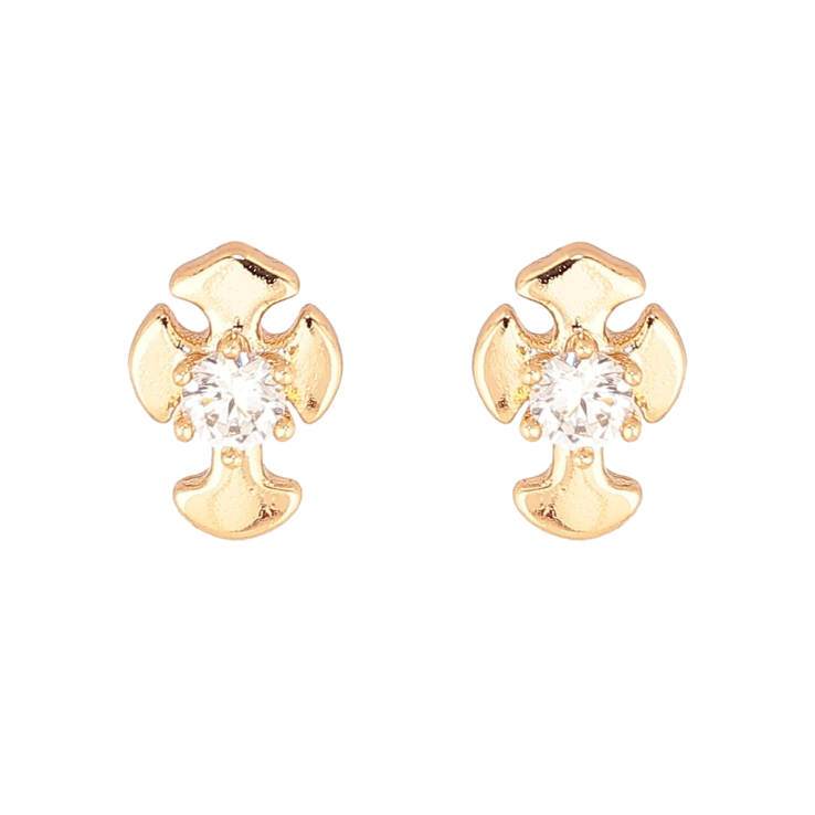 Серьги Xuping Позолота 18K пусеты Крестики с кристаллами фото №16