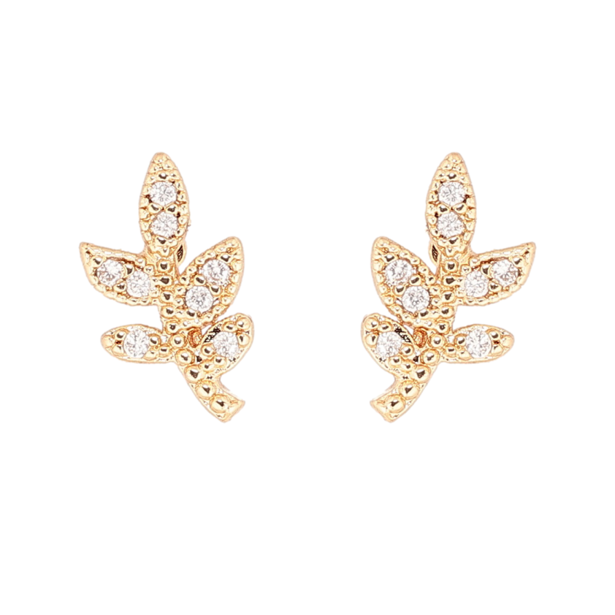 Сережки Xuping Позолота 18K пусети «Гілочки з кристалами» фото №1