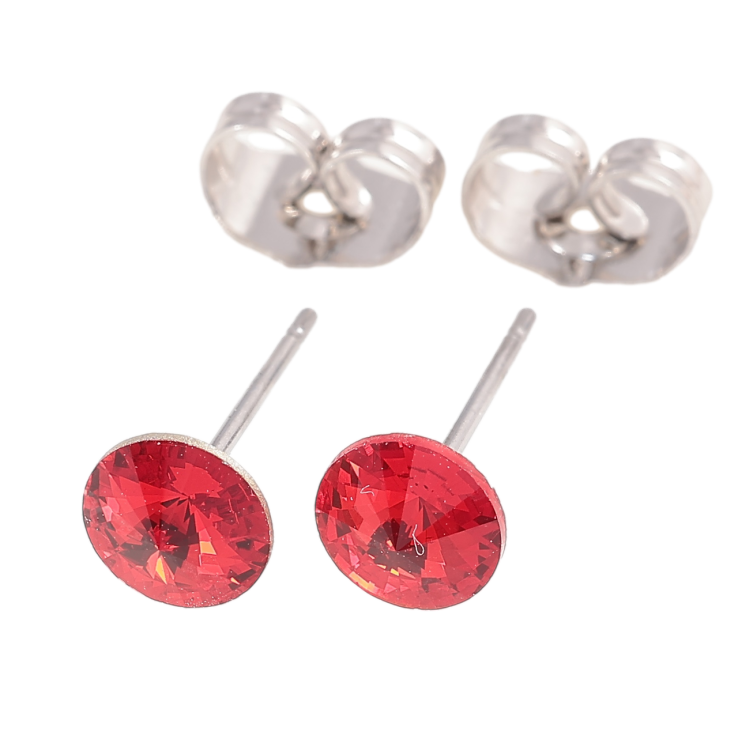 Сережки Xuping колір Родій з кристалами Swarovski пусети Кристали Siam ø 6мм фото №11