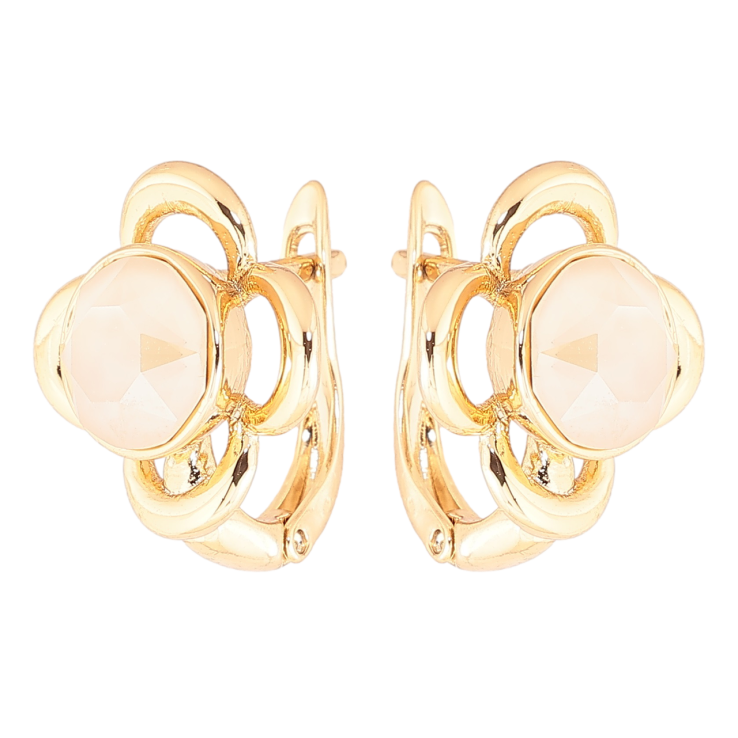 Сережки Xuping колір 18K з кристалами Swarovski англійський замок «Квіточки з кр-ми Opal» фото №4