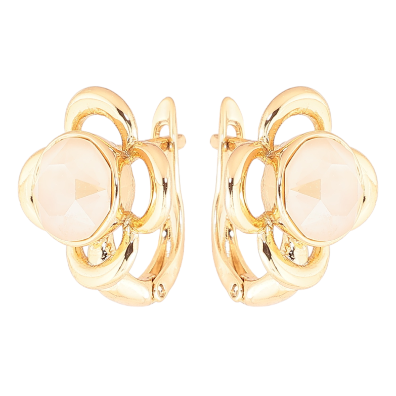 Сережки Xuping колір 18K з кристалами Swarovski англійський замок «Квіточки з кр-ми Opal» фото №21