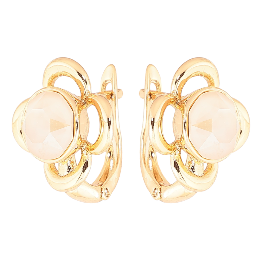 Сережки Xuping колір 18K з кристалами Swarovski англійський замок «Квіточки з кр-ми Opal» фото №1