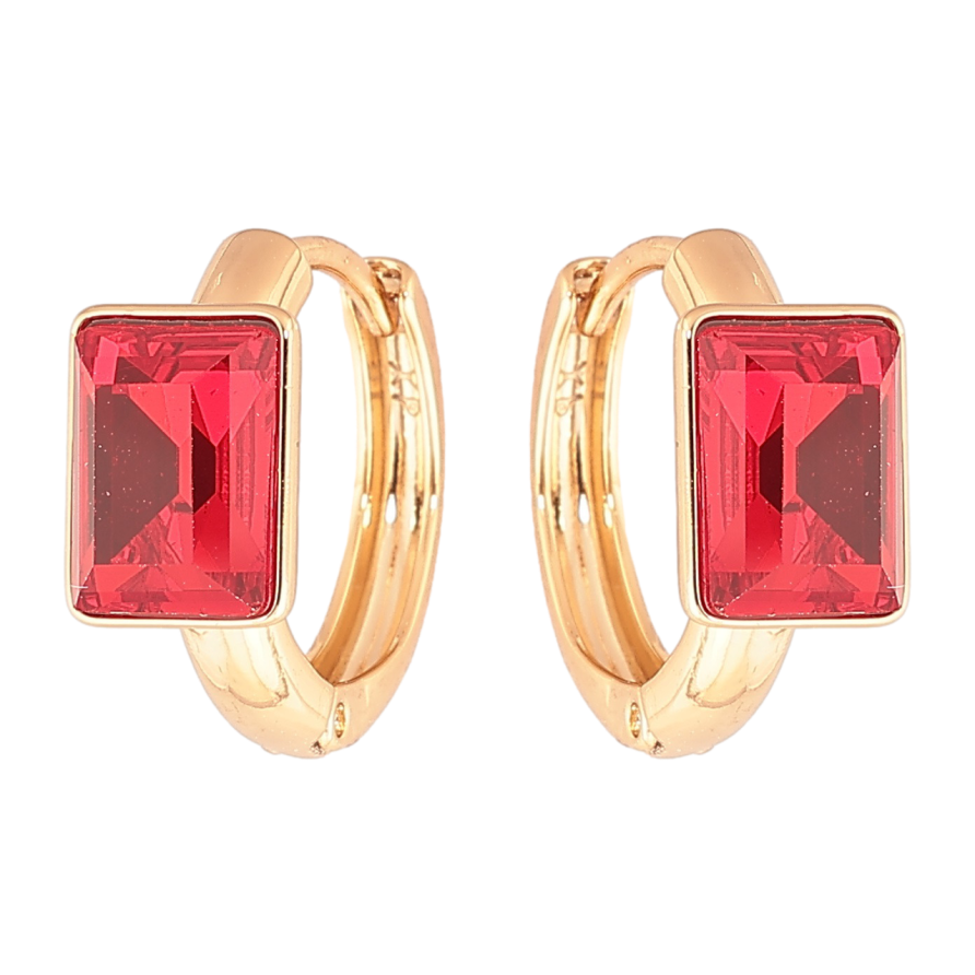 Сережки Xuping колір 18K з кристалами Swarovski колечка «Кристали Siam» фото №1