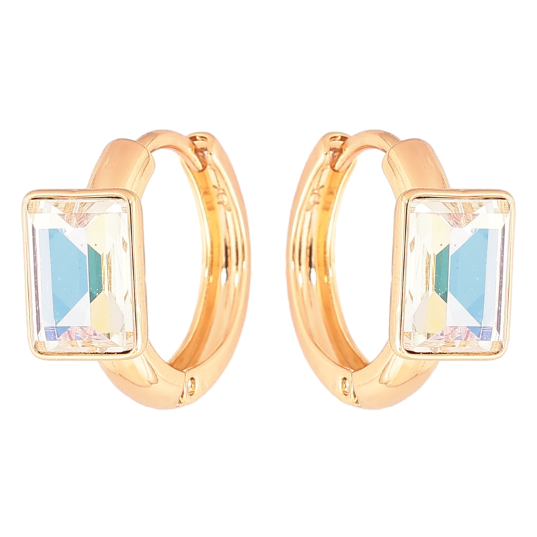 Серьги Xuping цвет 18K с кристаллами Swarovski колечки Кристаллы Shimmer фото №12