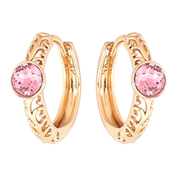 Сережки Xuping колір 18K з кристалами Swarovski колечка «Різьблений візерунок із кристалом Rose» фото №9