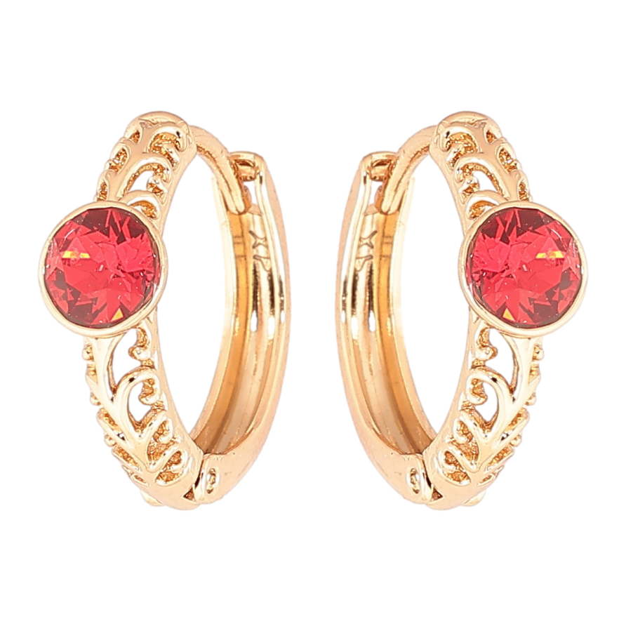 Сережки Xuping колір 18K з кристалами Swarovski колечка «Різьблений візерунок з кристалом Siam» фото №1