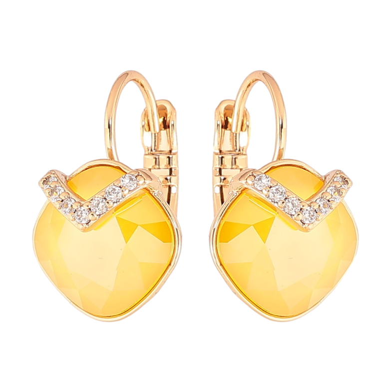 Сережки Xuping колір 18K з кристалами Swarovski французький замок «Кристали Sunflower» фото №1