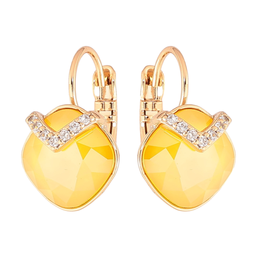 Сережки Xuping колір 18K з кристалами Swarovski французький замок «Кристали Sunflower» фото №1