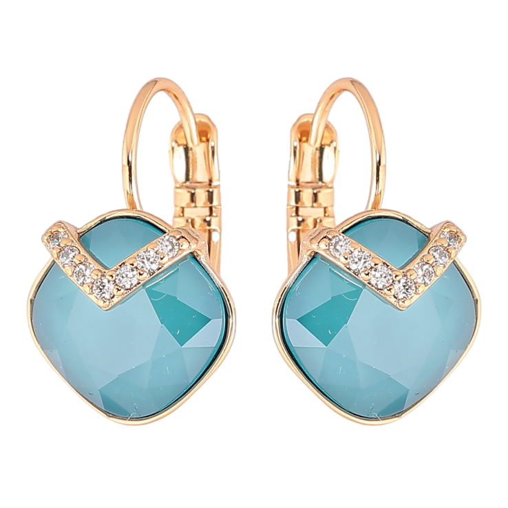 Сережки Xuping колір 18K з кристалами Swarovski французький замок «Кристали Caribbean Blue Opal» фото №9