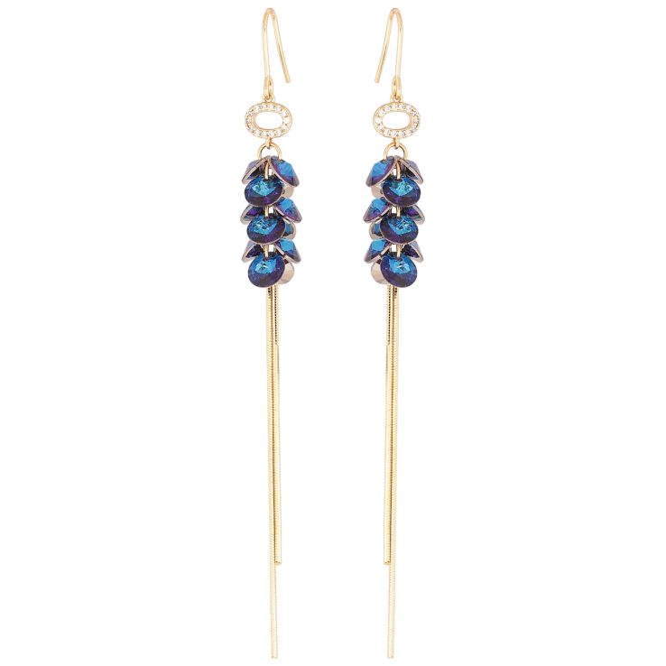 Сережки Xuping колір 18K з кристалами Swarovski французький замок «Підвіски з кристалами Metallic Blue» фото №12