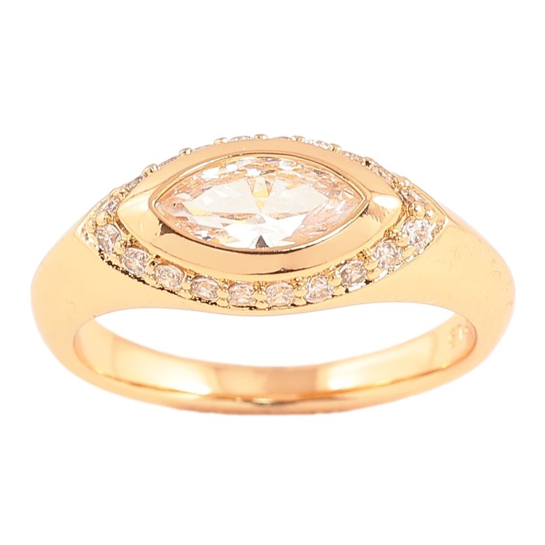 Каблучка Xuping Позолота 18K «Візерунок з кристалами» фото №1