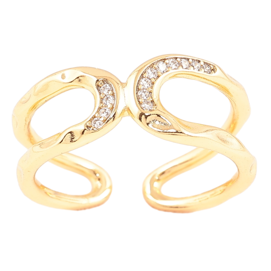 Каблучка Xuping Позолота 18K «Декоративний візерунок з кристалами» фото №1