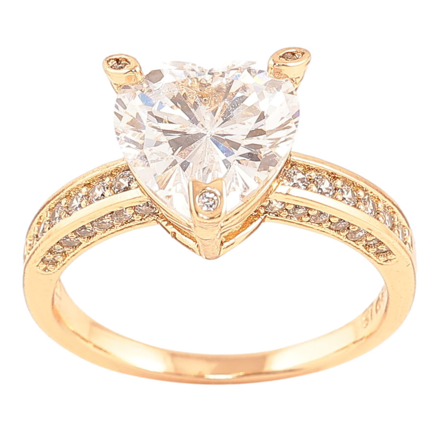 Каблучка Xuping Позолота 18K «Кришталеве сердечко» фото №1