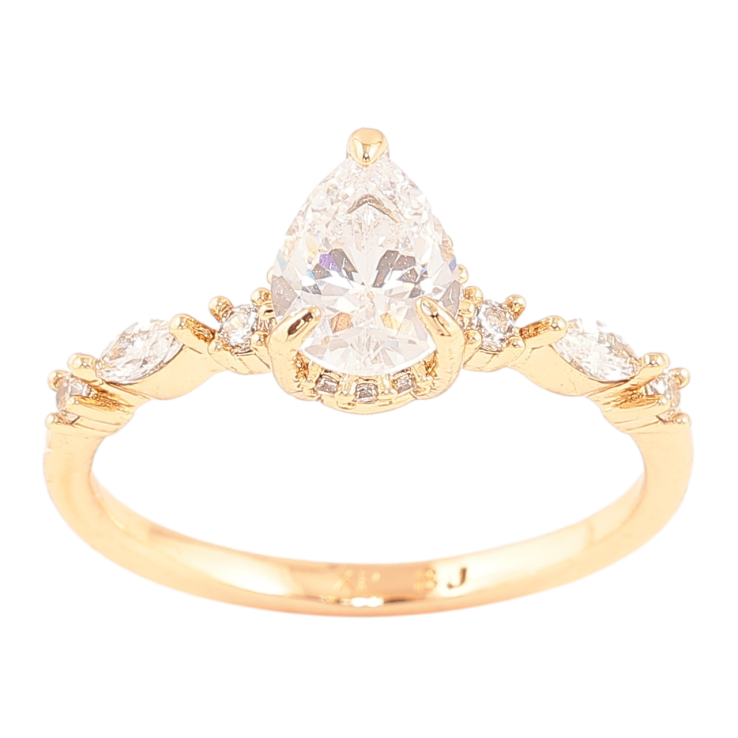 Каблучка Xuping Позолота 18K «Кришталева крапля» фото №23