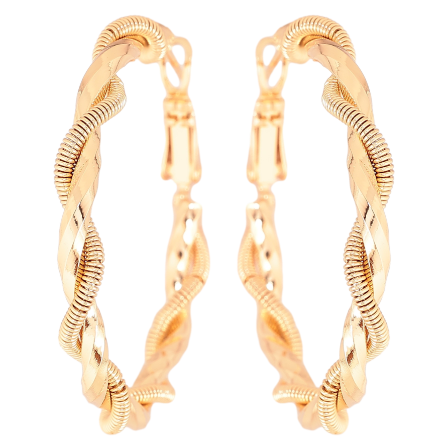 Серьги Xuping Позолота 18K кольца (конго) Декоративный узор ø 4см фото №1