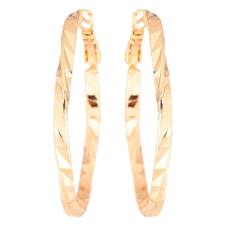 Серьги Xuping Позолота 18K кольца (конго) Декоративный узор ø 4см фото №21