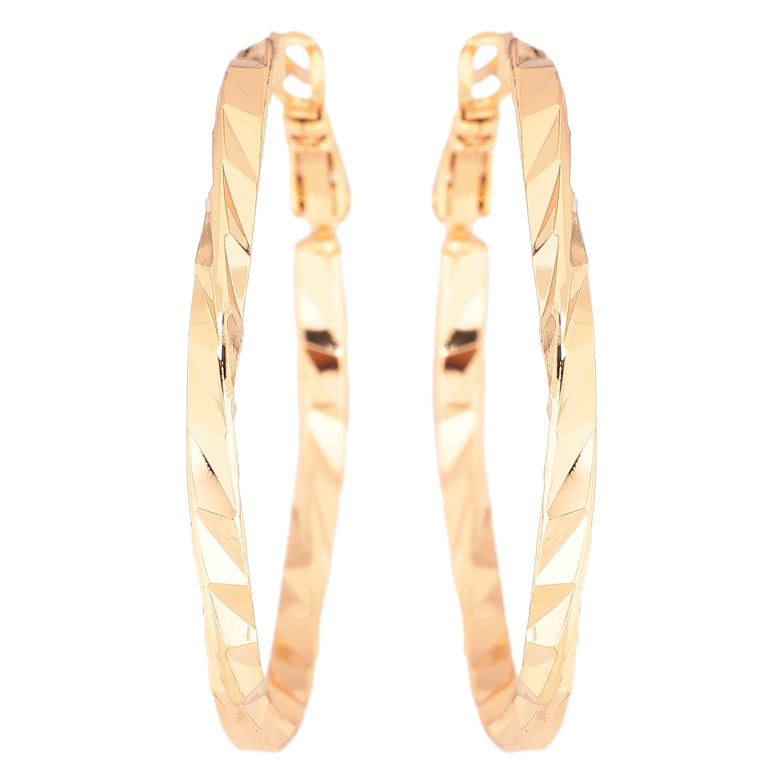 Серьги Xuping Позолота 18K кольца (конго) Декоративный узор ø 4см фото №1