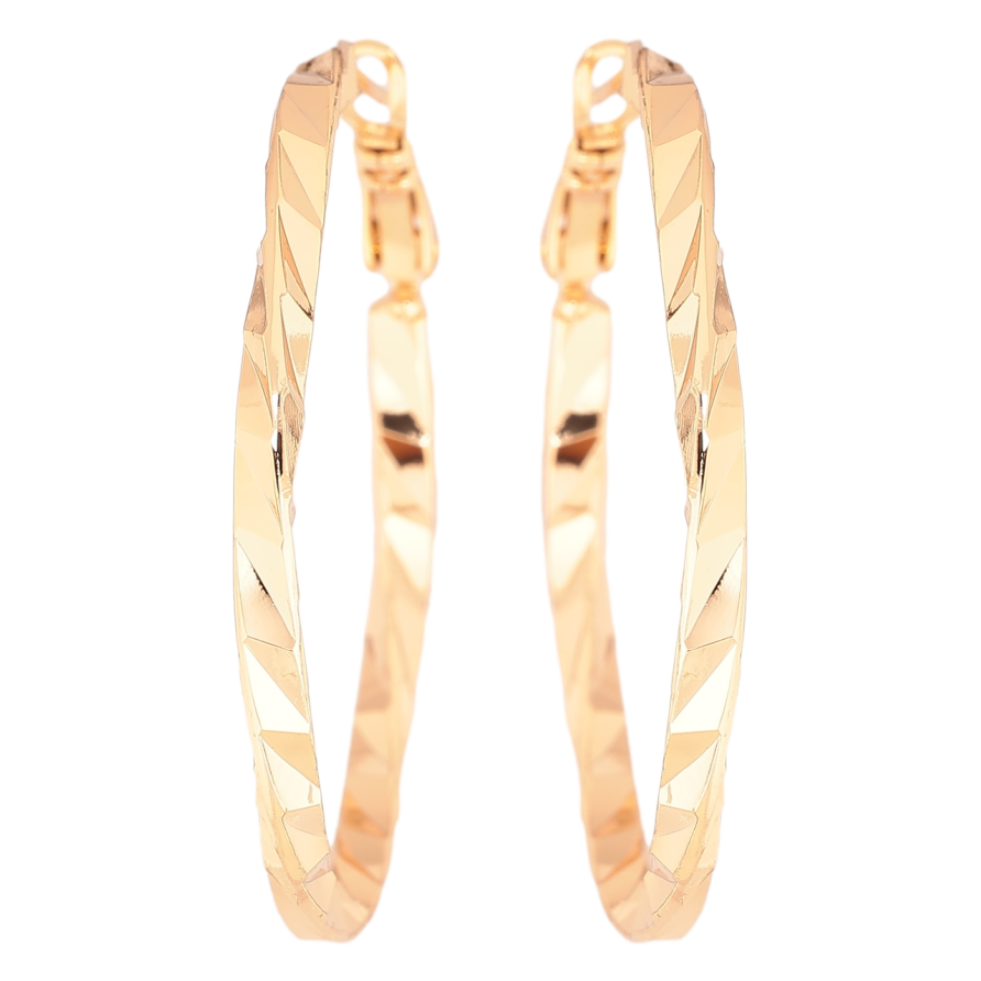 Серьги Xuping Позолота 18K кольца (конго) Декоративный узор ø 4см фото №1