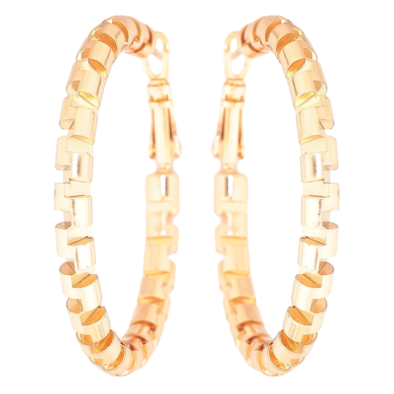 Серьги Xuping Позолота 18K кольца (конго) Декоративный узор ø 4см фото №1