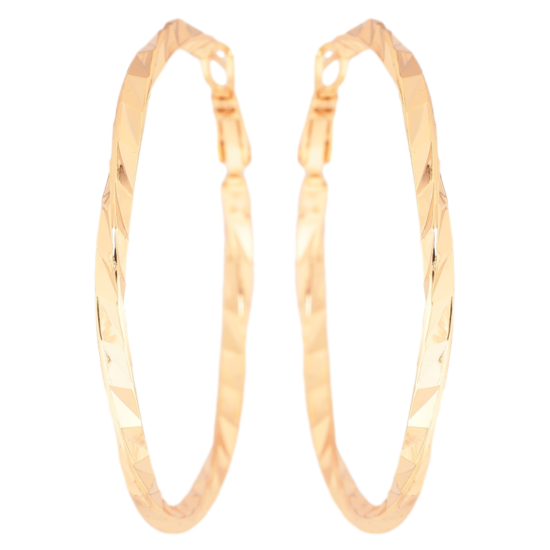 Серьги Xuping Позолота 18K кольца (конго) Декоративный узор ø 5см фото №1