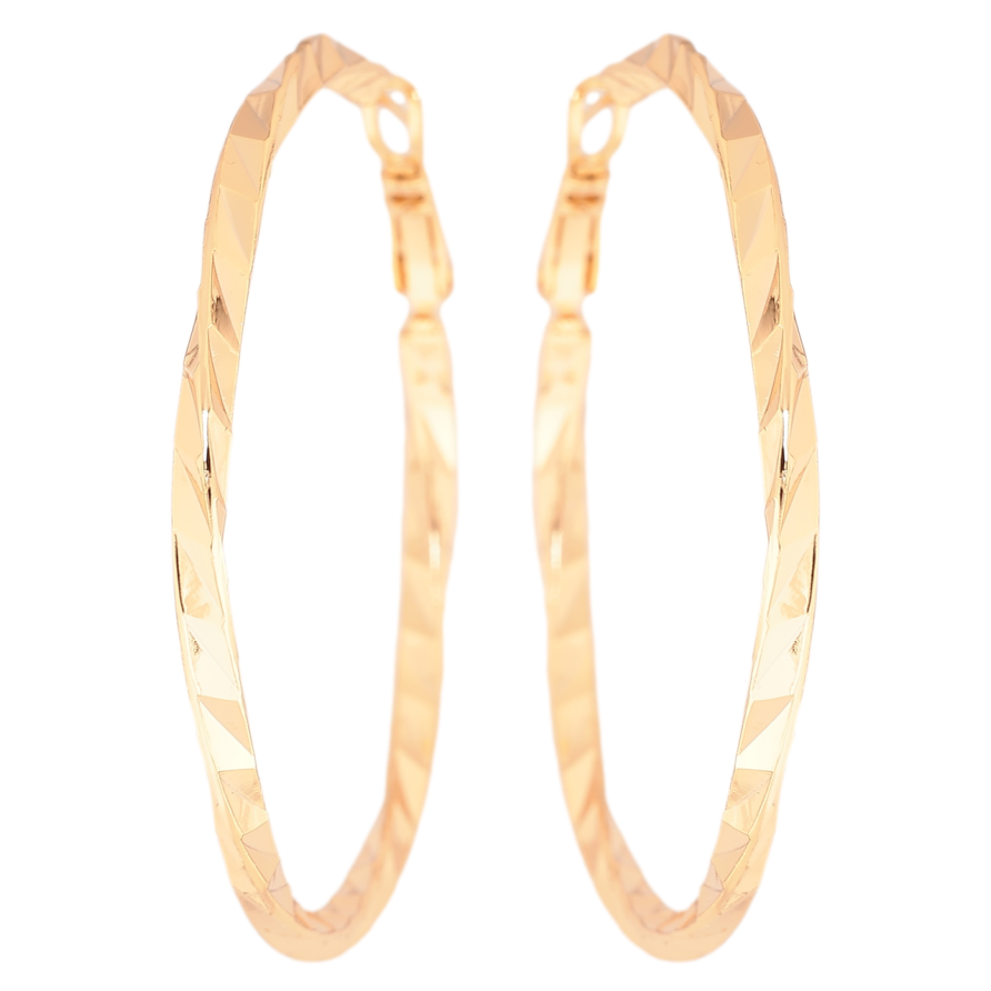 Серьги Xuping Позолота 18K кольца (конго) Декоративный узор ø 5см фото №1