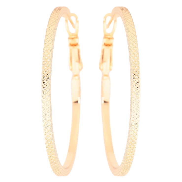 Серьги Xuping Позолота 18K кольца (конго) Декоративный узор ø 4см фото №11