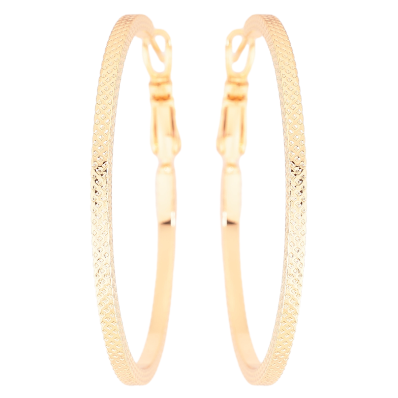 Серьги Xuping Позолота 18K кольца (конго) Декоративный узор ø 4см фото №13