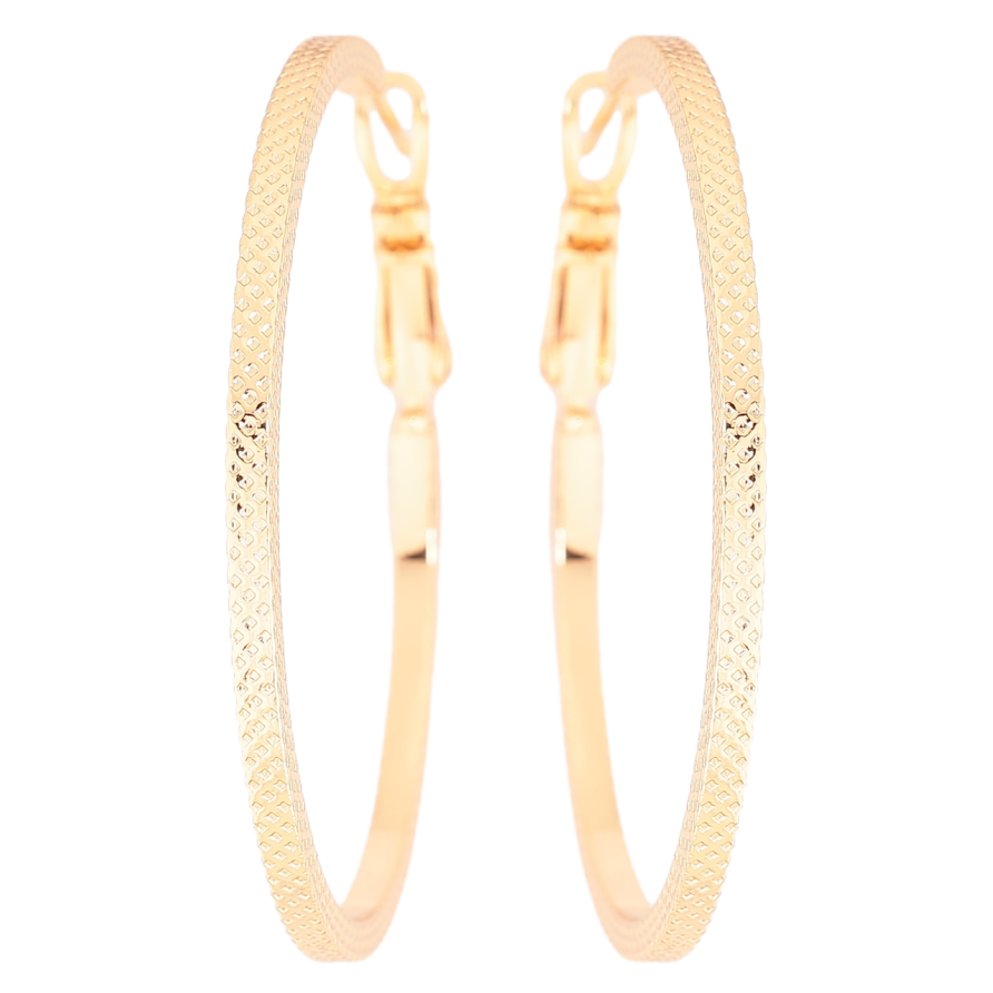 Серьги Xuping Позолота 18K кольца (конго) Декоративный узор ø 4см фото №1