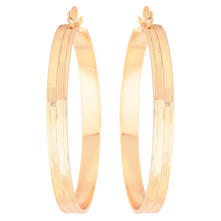 Серьги Xuping Позолота 18K кольца (конго) Декоративный узор ø 5см фото №6