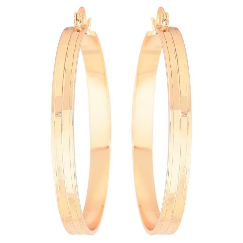 Сережки Xuping Позолота 18K кільця (конго) «Декоративний візерунок» ø 5см фото №1