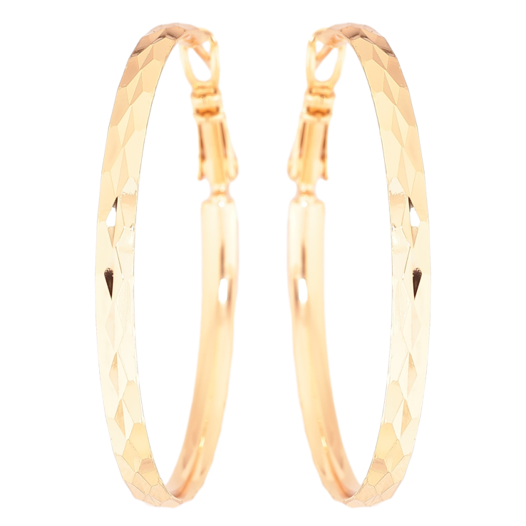 Серьги Xuping Позолота 18K кольца (конго) Декоративный узор ø 4см фото №11