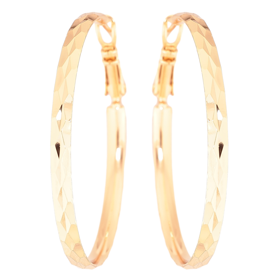 Сережки Xuping Позолота 18K кільця (конго) «Декоративний візерунок» ø 4см фото №1