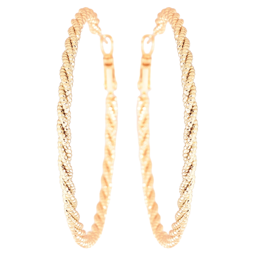 Сережки Xuping Позолота 18K кільця (конго) «Декоративний візерунок» ø 5.5см фото №1