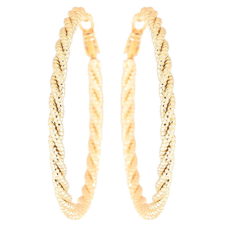 Серьги Xuping Позолота 18K кольца (конго) Декоративный узор ø 4.5см фото №13