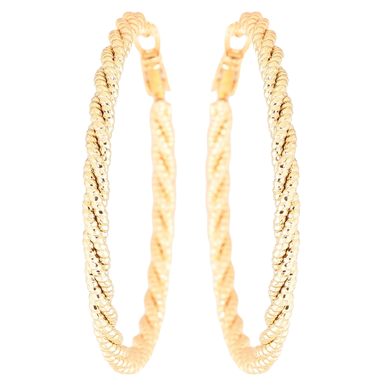 Сережки Xuping Позолота 18K кільця (конго) «Декоративний візерунок» ø 4.5см фото №2