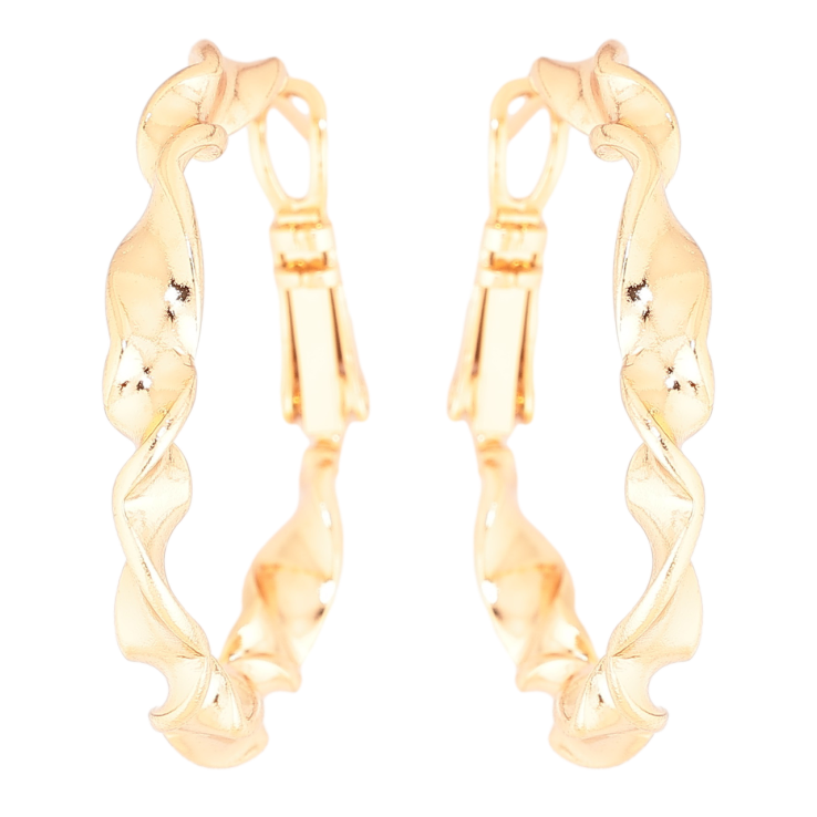 Серьги Xuping Позолота 18K кольца (конго) Декоративный узор ø 3см фото №14